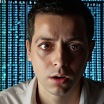 **Prompt:** A person experiencing a profound "aha!" moment, their face illuminated by a dramatic shift on a screen. On one side, chaotic, dense tables of numbers transform into a crystal-clear, elegant data visualization – perhaps a vibrant line graph or a heatmap – revealing a previously hidden pattern or correlation. The background subtly transitions from confusion to clarity, emphasizing the transformative power of data visualization. Dynamic lighting, conceptual art.